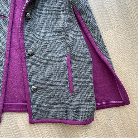 JUICY COUTURE Gray Plaid Cape Coat - Small - Picture 2 of 7